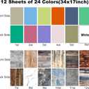 24 Colors Small Product Backdrops Photography Background Paper with Stand 12PCS 34x17inch Flat Lay Backdrop for Cosmetics Jewelry Products and Food
