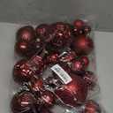 Soulchen 4 Size Burgundy Christmas Balls Ornaments Set 32 Pcs 1.57", 2.36", 3.15", 4" Shatterproof Hanging Xmas Balls Assorted Electroplate Christmas Decor for Valentines Day Holiday New Year Decor