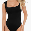 Popilush Body Suits for Womens - Cute Going Out Tops - Square Neck Sleeveless Shapewear Bodysuits Concert Outfits XXL
