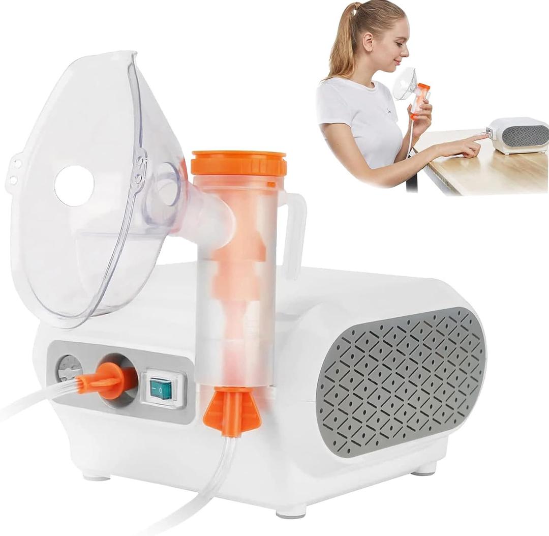 MAYLUCK Portable Compressor Nebulizer, Nebulizer Machine with 1 Set Accessory, Jet Nebulizers Personal Steam Inhaler Cool Mist System for Kids Adults Orange 46 Ounce