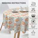 2 x Thanksgiving Round Tablecloth 60 Inch Pumpkin Daisy Table Cloth Waterproof Heat Resistant Reusable Autumn Decorations Table Cover for Holiday Kitchen Dinning Party Decor (Orange)