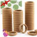 100 Pcs Thick Seamless Hair Ties, Ponytail Holders Hair Accessories No Damage for Thick Hair Christmas Gift(Light Brown Colors)