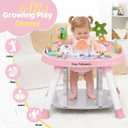 Time Followers 6-in-1 Baby Activity Center | 4 Stage Montessori-Inspired Toys | Grow Stationary Standing Toddler Table | Jumpers & Bouncers | Must Have for Boy & Girl 6, 12, 24+ Month Old (Pink)