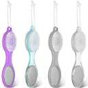 Sieral 4 Pack Pumice Stone Brush for Feet 4 in 1 Scrubber Foot Care Pedicure Kit with Grinding Pumice, Cleaning Brush, Foot File and Rubbing Footplate for Women Men Home Care Set