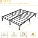ALDRICH 10 Inch Metal Bed Frame Queen Size - Double Black Basic Steel Slats Platform, Easy Assembly Heavy Duty Noise Free Bedframes, No Box Spring Needed