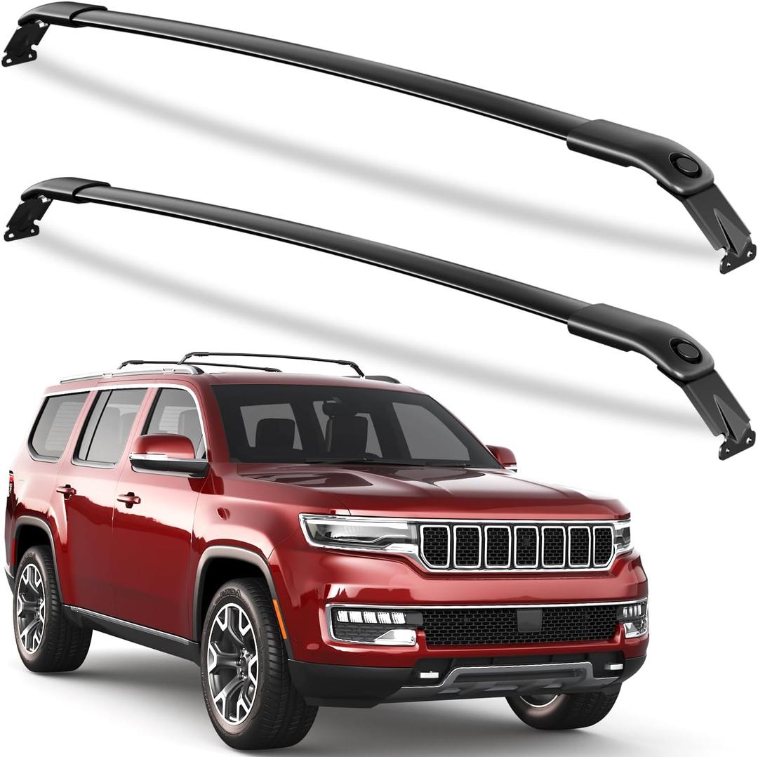 KINGGERI Roof Rack Cross Bars Compatible with 2022-2026 Jeep Wagoneer & Grand Wagoneer & Wagoneer L & Grand Wagoneer L, Heavy Duty Aluminum Roof Rails Crossbars Rooftop Black