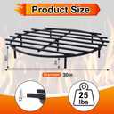 30 Inch Fire Pit Grate Round Heavy-Duty Solid Steel Fire Pit Grate with Elevated Legs, Multi-Functional Log Holder for Fireplace Outdoor Camping, Backyard Barbecue, Cooking