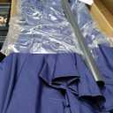 15FT Large Patio Umbrella with Base Included, Outdoor Deck Standing Umbrella with Crank Handle, Double-Side Rectangular Pool Umbrella for Outside, Market, Patio, Navy Blue