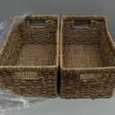 StorageWorks Wicker Storage Basket for Organizing, Medium Seagrass Storage Baskets with Built-in Handles for Pantry, Shelves,2-Pack