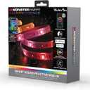 Monster LED 16.4ft Smart Sound Reactive Multi-Color Multi-White Indoor LED Light Strip with Mobile App Control, Xtreme Easy Assembly
