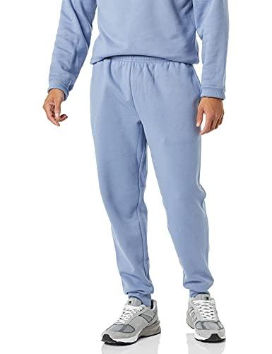 Amazon Essentials Men's Relaxed Joggers Sweatpants, Fleece, Comfortable Fit, Light Denim Blue, Small