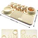 Slow Feeder Mat, Silicone Lick Mat with Suction Cups for Dog Cat, Puzzle Snuffle Mat for Pet Smell Training Bored Puppy, Interactive Sniff Mat Slow Eating Keep Busy (Beige)