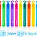 Bubble Wand, 200 Pieces Mini Bubble Wands Bulk in 10 Colors, Bubbles Party Favors Bulk for Kids, Summer Toys for Girls & Boys, Carnival Prizes, Themed Birthday, Wedding, Indoor Outdoor Activity