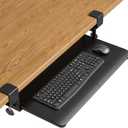 BONTEC KMT01 Under Desk Keyboard Tray, Pull-Out Keyboard & Mouse Platform with C-Clamp, 25.6 x 11.8 in Space-Saving Ergonomic Slide-Out Drawer, Black