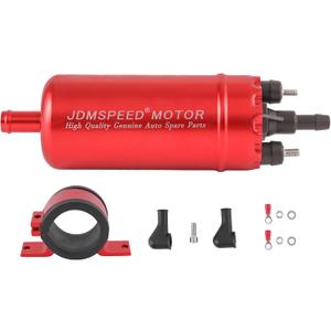 Universal External In Line Fuel Pump High Pressure With Mounting Bracket Clamp 12V Gasoline Fuel Injection Pump Replacement 0580464070 0580453911 0580463017 Red Electric Injection Systems
