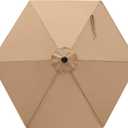 MASTERCANOPY Patio Umbrella 7.5 ft Replacement Canopy for 6 Ribs-Beige Canopy Only
