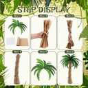 Gersoniel 2026 VBS Decorations Rainforest Jointed Palm Trees Decor kit 12in x 2ft Kraft Paper 36 Multiple Sizes Green Leaves Cardboard Cutout DIY Coconut Tree for Jungle Tropical Hawaiian Beach Party