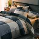 mixinni Queen Comforter Set Lightweight Modern Style Checkered Pattern Comforter for Boys Men, 1 Geometric Comforter and 2 Pillow Shams, All Season-Queen Size