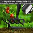 Stirrup Hoe and Cultivator Garden Tool Heavy Duty, Scuffle Loop Action Hoe Weeding Gardening Hand Tools for Women Kids Men, Metal Weeder Scraper Garden Hoe Rake Weed Puller Long Handle 32-62 inch