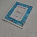 GIFTME Beach Theme Mosaic Photo Frame - Mother of Pearl Material, Blue, Tabletop or Wall Frame (3.5x5 Inch, 1pc)