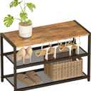 Shoe Rack, 3-Tier Shoe Shelf with Dense Metal Mesh, Durable Industrial Freestanding Shoe Rack for Front Door Entrance, Hallway, Entryway, Living Room, Bathroom (25"Wx11.02"Dx15.75"H Rustic)