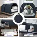 Alvantor Bed Canopy Bed Tents Dream Tents Privacy Space Twin Size Sleeping Tent Indoor Pop Up Portable Frame Curtains Breathable Grey Cottage (Mattress Not Included) Reducing Light, 39"W x 75"L
