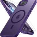 Miracase for iPhone 16e case & iPhone 17e Case for MagSafe [with 29H+ Screen Protectors] TOP Military-Grade Protection Shockproof with Velvet Touch for iPhone 16e/17e Phone Case 6.1", Dark Purple