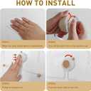 2 x Wall Hanging Jewelry Organizer with Wooden Beads, Strong Suction Cup Hair Clip Holder for Bathroom & Bedroom, 12 Inch Space Saving Storage for Hair Ties, Necklaces, Bracelets, Rings