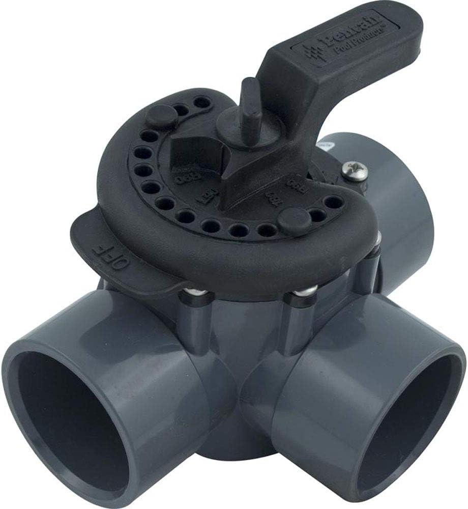 Pentair 263028 Three Port Diverter Valve with 2" PVC Pipe - Grey