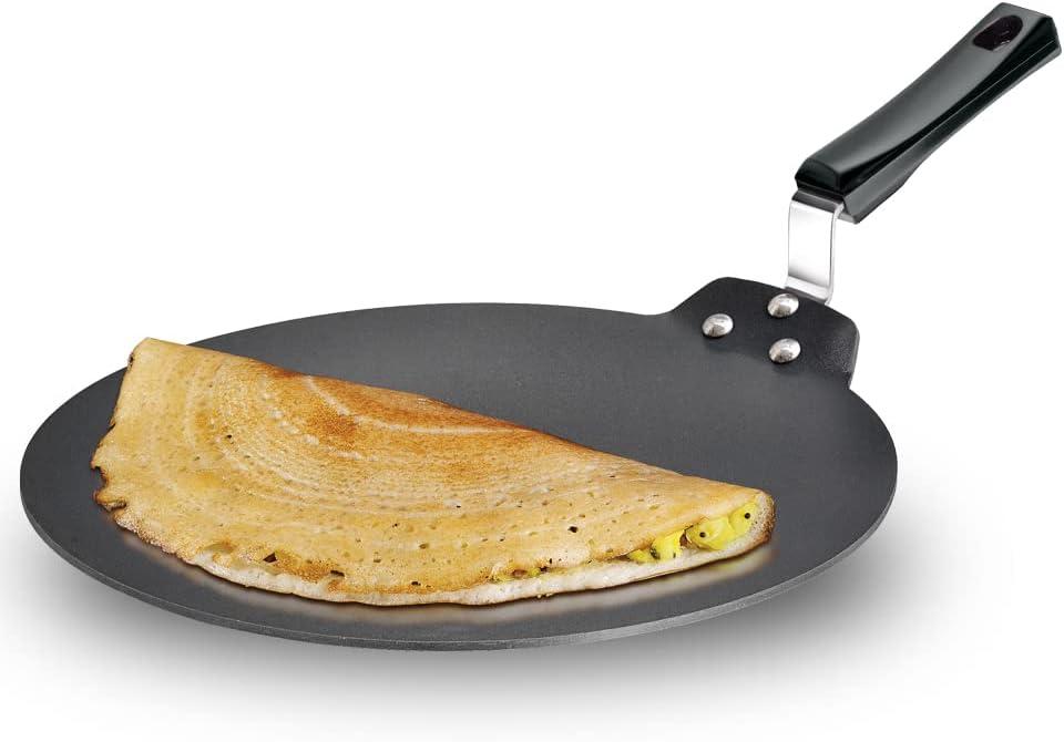 Hawkins Futura Non-stick Flat Dosa Tava Griddle, 11-inch,Black