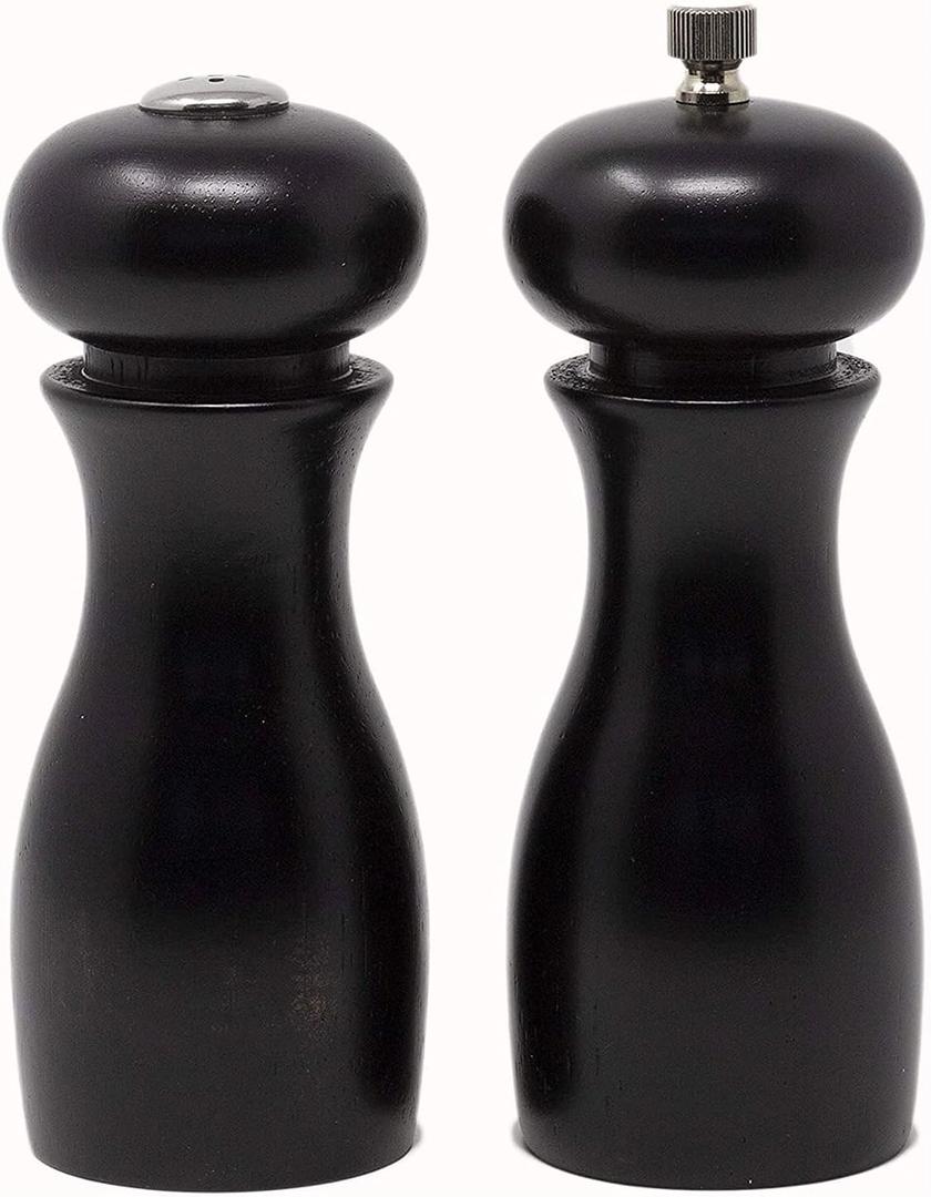 Olde Thompson 6 Caffe Wood Pepper Mill and Salt Shaker Set
