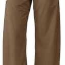 LOMON Barrel Pants for Women Hidden Elastic Quick Dry Travel Crop Ankle Wide Leg Golf Trousers with Pockets Spring 2026 (Medium, Brown)