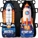 2 Pcs 45" Large Foldable Snow Sled for Kid Adult Toboggan with Reinforced Bottom Sturdy Fabric Stitching Ergonomic Handle Fits 2 Kid or 1 Adult Portable Winter Sled for Family