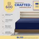 Thread Spread 100% Cotton Queen Fitted Sheet Only - 600 Series Bliss Collection Cotton Fitted Sheet Queen (Navy Blue), Luxuriously Soft, Durable, Cooling 16" Deep Pocket, Luxury Hotel Quality