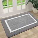 Colorxy Indoor Door Mat, Non-Slip Absorbent Resist Dirt Entrance Mat, Sturdy Low-Profile Inside Floor Mats, Washable Front Entry Doormats for Entryway, 32''x20'', Grey