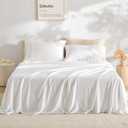 GOKOTTA King Size Bed Sheets 4 Pieces, 100% FSC Certified Rayon Derived from Bamboo, Cooling Sheets for Hot Sleepers-Luxury & Silky Soft Sheets, Deep Pocket 16" Fitted Sheet with Elastic Corner Straps