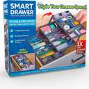 Ontel Smart Drawer Organizer - Multi-level Jewelry Holder, Cosmetics Organizer, or Office Drawer Organizer with Adjustable Dividers for Organization and Storage, Fits Drawers 9.5"W x 7.5"L x 2.75"D