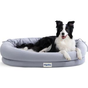 Orthopedic Dog Bed for Large Dogs, Pet Sofa Bed with Egg Crate Foam, 4-Sided Bolster, Removable Washable Cover & Anti-Slip Bottom, X-Large Gray