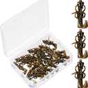 20 Pieces Push Pin Hangers Plant Shape Pin Hook Hanger Zinc Alloy Picture Bronze Wall Hooks(Heart)