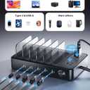 85W Charging Station for Multiple Devices,7 Port USB Charger Stations with 2 AC, 2 USB C, 3 USB A,Family Multi-Device Organizer Charging Dock -Designed for iPhone iPad Android Cell Phone Tablet,Black