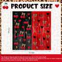 2 x 4 Pack 3.2x8.2ft Cherry Leopard Print Foil Fringe Curtains | Cheetah Print Birthday Party Backdrop Decoration, Photo Props Decor Supplies