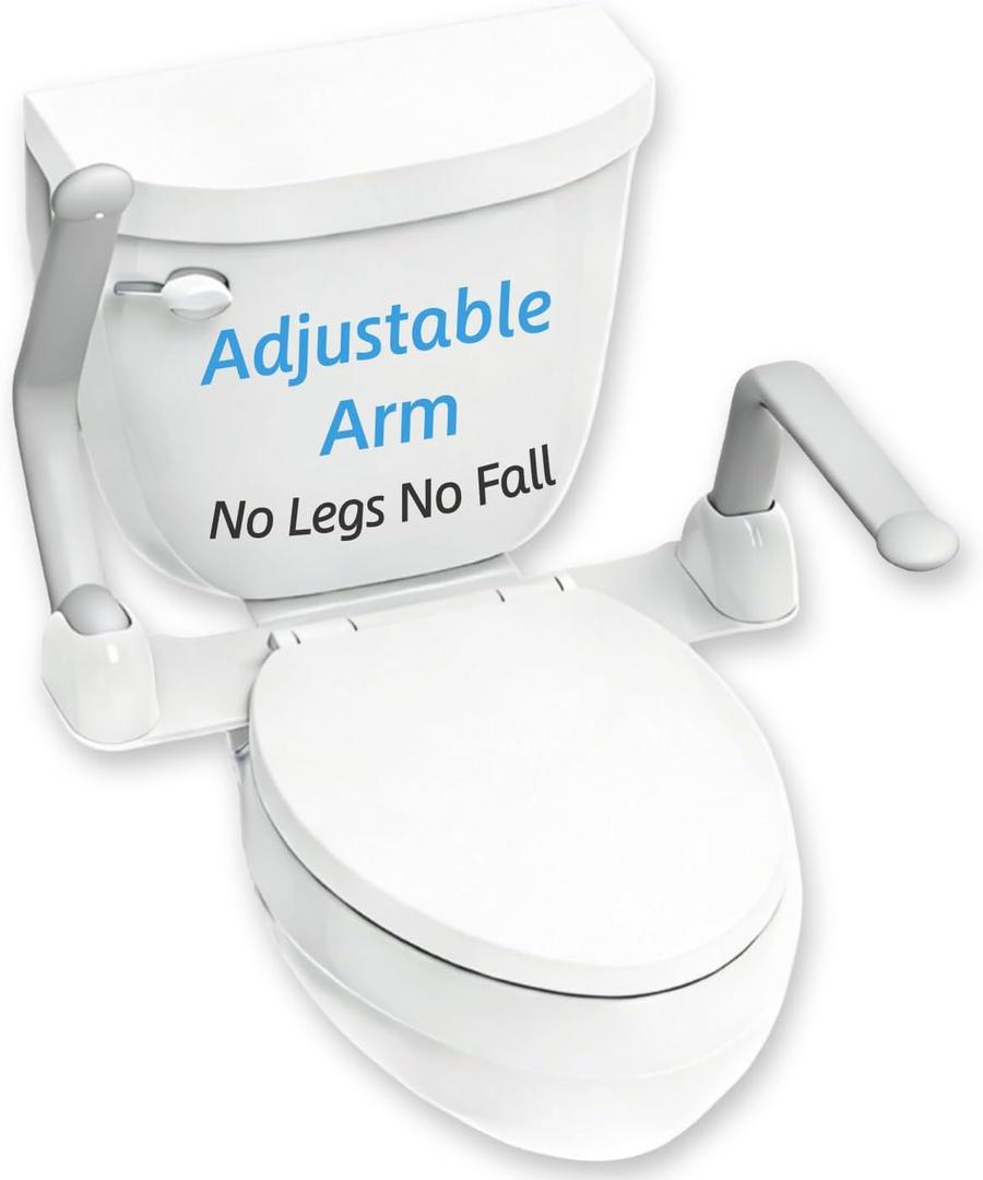 Toilet Safety Rails for Seniors,Easy Installation & Sturdy Handicap Toilet Safety Frame,Seat Handles for Elderly Disabled or Mobility Issues (Light Gray)