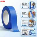 SWRT Blue Painters Tape 1 Inch x 55 Yards, 12 Rolls (660 Yards)  Sharp Clean Paint Lines, No-Residue Painters Tape for Walls, Trim & Baseboards, Easy Removal Masking Tape for Home Projects