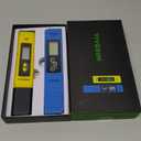VIVOSUN Digital pH and TDS Meter Kits, 0.01pH High Accuracy Pen Type pH Meter  2% Readout Accuracy 3-in-1 TDS EC Temperature Meter for Hydroponics, Pool and Aquarium, Yellow Blue, UL Certified