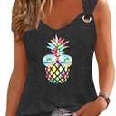 ONLYSTORY Women Loose Fitting Tank Tops Casual Summer Ladies Scoop Neck Sleeveless Shirts, XL