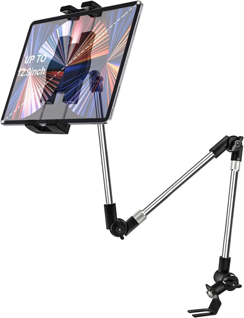 Car/Truck Seat Rail Tablet Mount, 35" Heavy Duty Car Floor Bolt Tablet Holder, Vehicle Front Seats Stand for iPad Pro Air Mini, iPhone, Galaxy Tabs, Z Fold, More 4-13" Cell Phones and Tablets