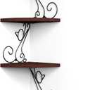 Alsonerbay Corner Shelf Wall Mount, 4 Tier Floating Shelves for Wall, Easy-to-Assemble Wall Shelves Rustic Wood Decor for Bedroom Living Room Bathroom Kitchen Office, Walnut Finish