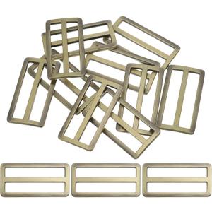 PATIKIL Flat Metal Slide Buckle, Tri-glide Sliders Webbing Strap Belt Adjuster for Leathercraft DIY (38mm, Bronze)