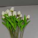 Beferr White Tulips Artificial Flowers 18Pcs Faux Silk Tulip Real Touch Tulip Fake Flowers Bouquets Arrangements for Mother's Day Easter Spring Flowers Gifts Home Table Decor