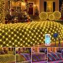 Solar Christmas String Lights Outdoor, 6FT x 4FT 128LED Christmas Net Light